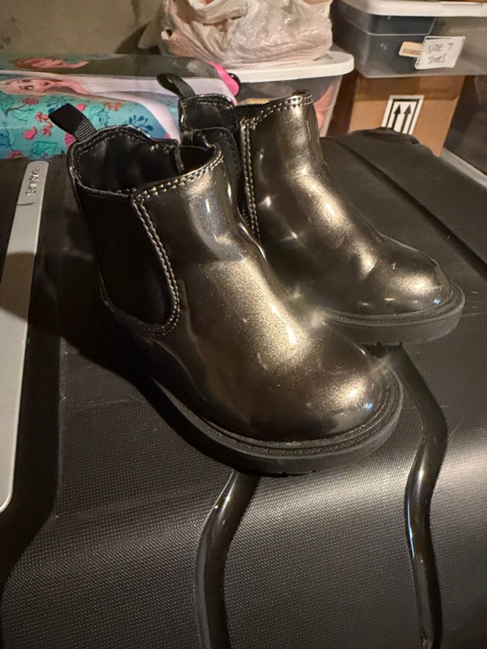 GAP Kids Shiny Black Chelsea Boots
